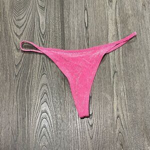 NWT Skims Track Glitter Swim String Thong Swimwear Bikini Sparkly Magenta 3X